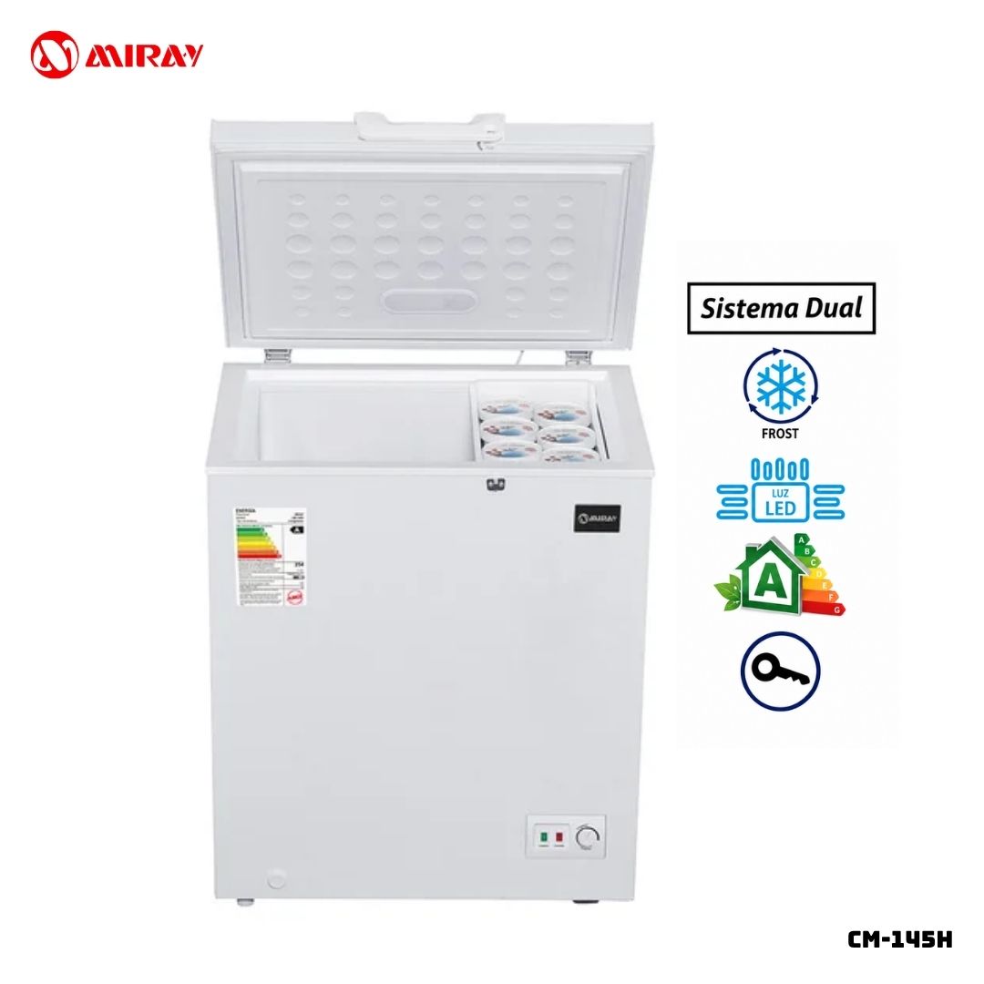 CONGELADORA MIRAY 145 L BLANCO CROMA - CM-145H - 1