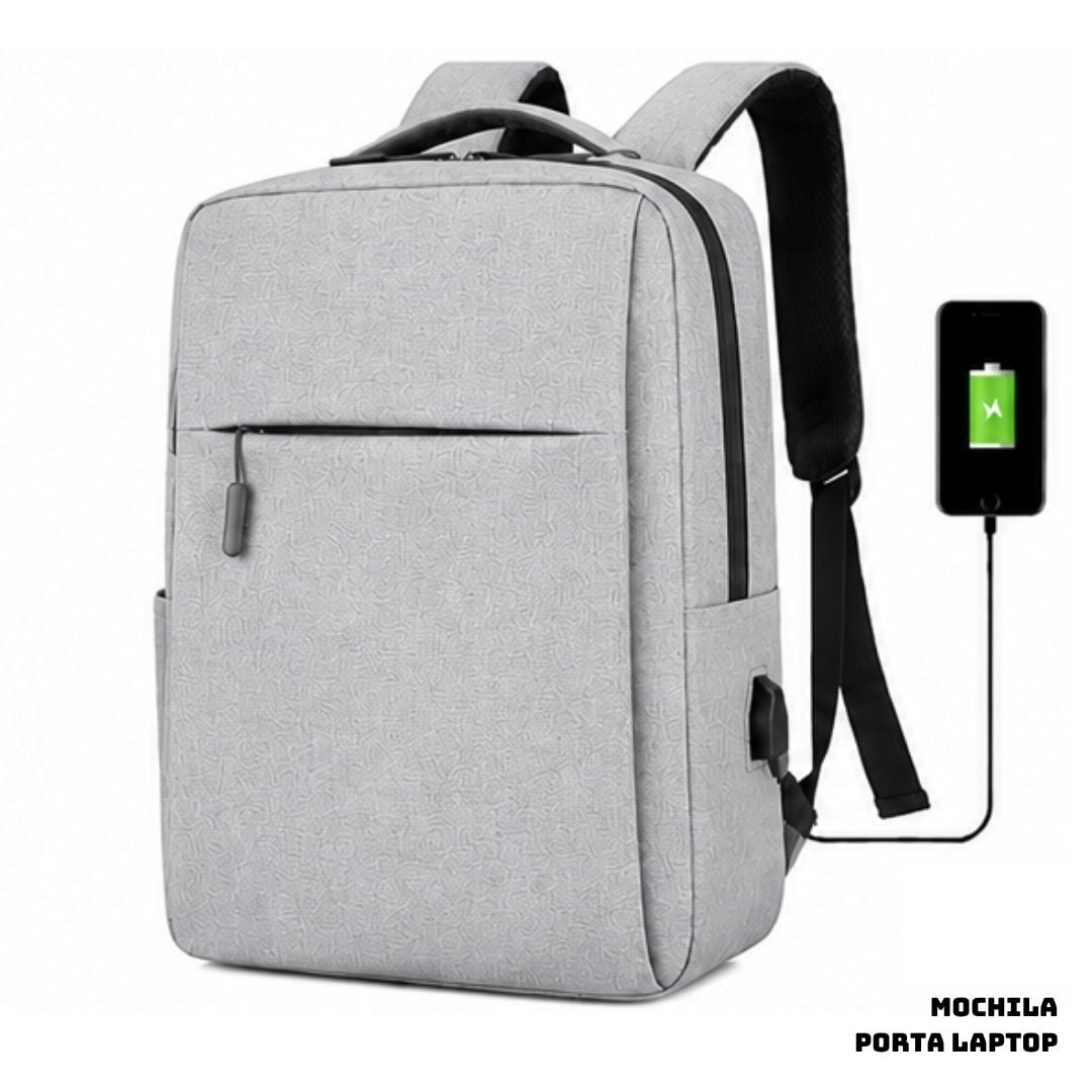 MOCHILA PORTA LAPTOP MINIMALISTA - GRIS - 1