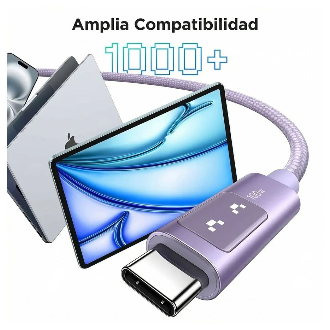 CABLE UGREEN 100W 1 M CARGA RAPIDA LED PURPURA - 7