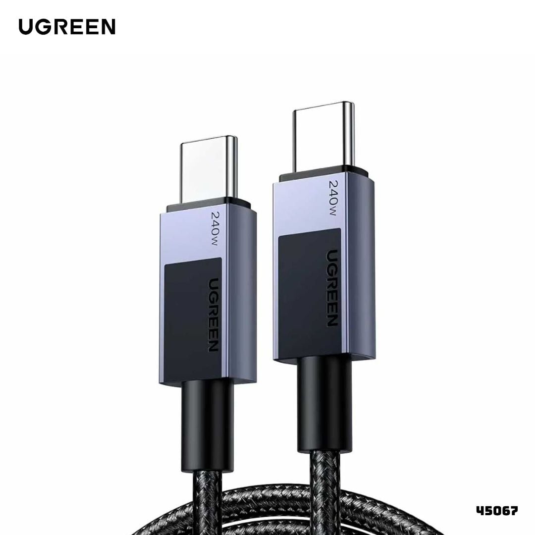 CABLE UGREEN TRENZADO USB-C 240W 1 METRO CARGA RAPIDA - 1