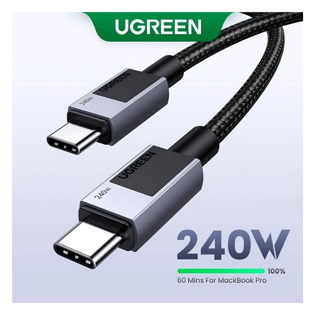 CABLE UGREEN TRENZADO USB-C 240W 1 METRO CARGA RAPIDA - 4