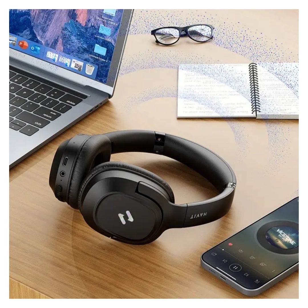 AUDIFONOS HAVIT BLUETOOTH LIFE NC02H H612BT CON CANCELACION DE RUIDO - NEGRO - 5