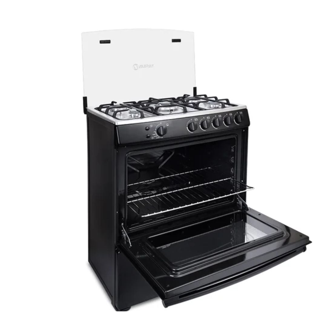 COCINA A GAS MIRAY GIRASOL PLUS GLP 5 HORNILLAS - NEGRO - 4