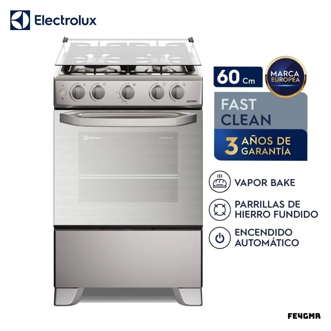 COCINA DE PIE ELECTROLUX A GAS 4 HORNILLAS VAPORBAKE - FE4GMR - 1