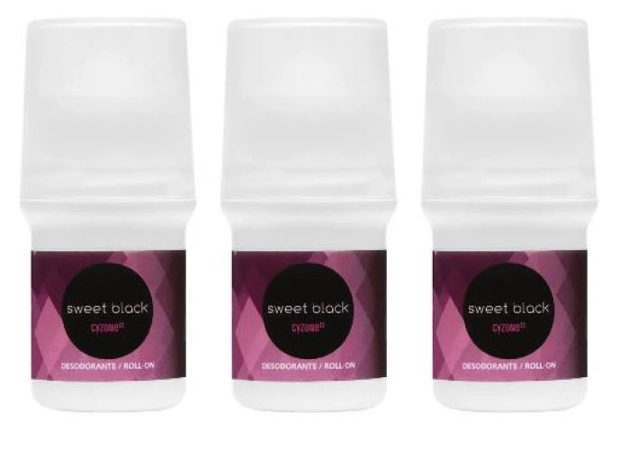 PACK X3 SWEET BLACK DESODORANTE ROLL ON DE CYZONE 50ML - 1