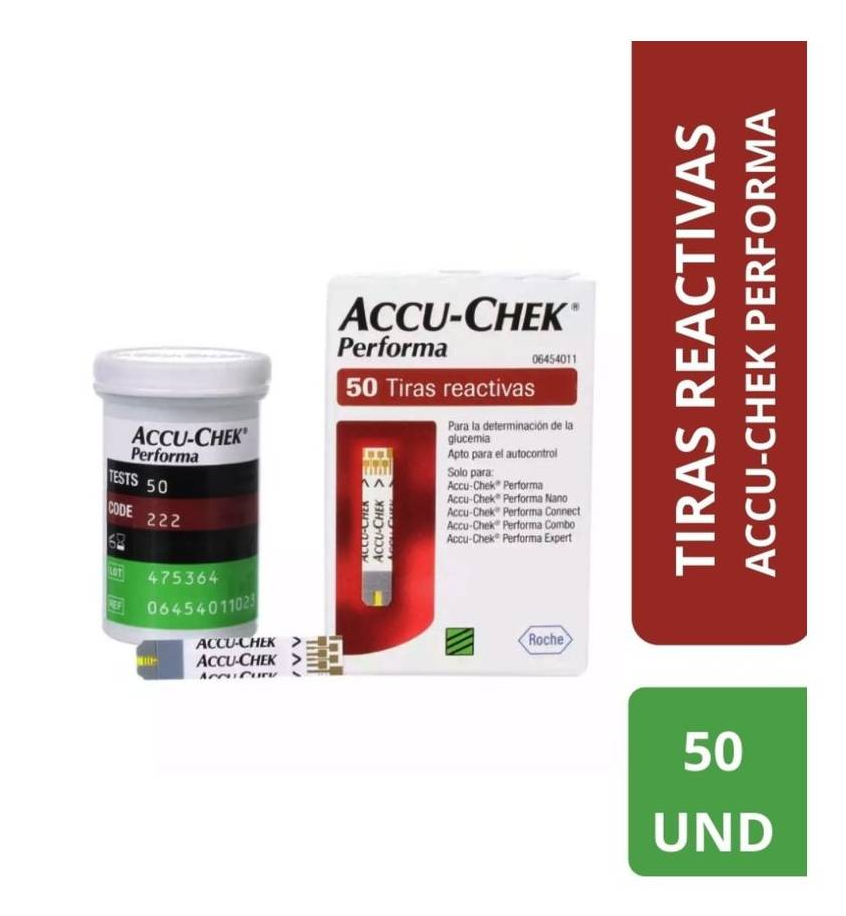 TIRAS REACTIVAS ACCU-CHECK PERFORMA 50 UND+ LANCETAS 100 UND - 2