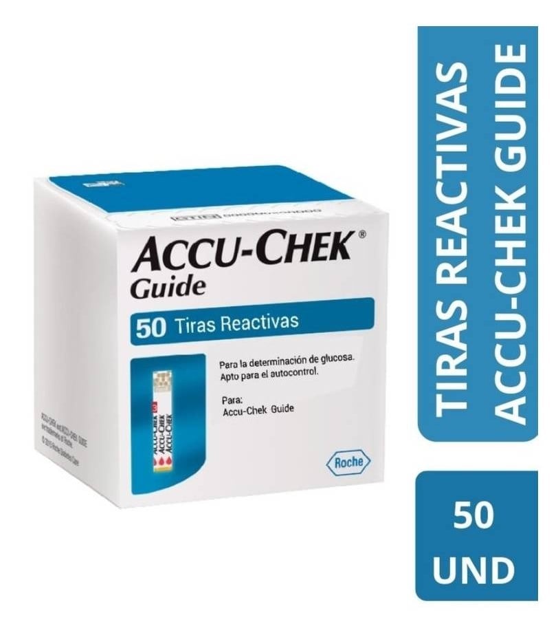 TIRAS REACTIVAS PARA GLUCÓMETRO ACCU-CHECK GUIDE-50 UND - 1