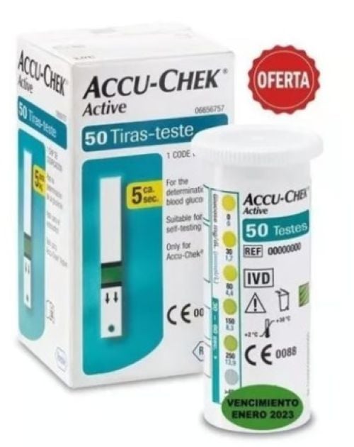 TIRAS REACTIVAS ACCU-CHECK ACTIVE 50 UND - 1