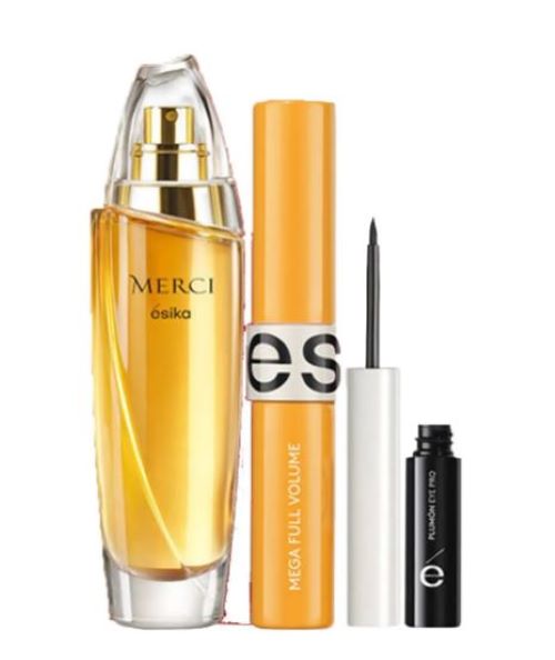 MERCI PERFUME DE MUJER CON DELINEADOR PINCEL Y MASCARA - 1