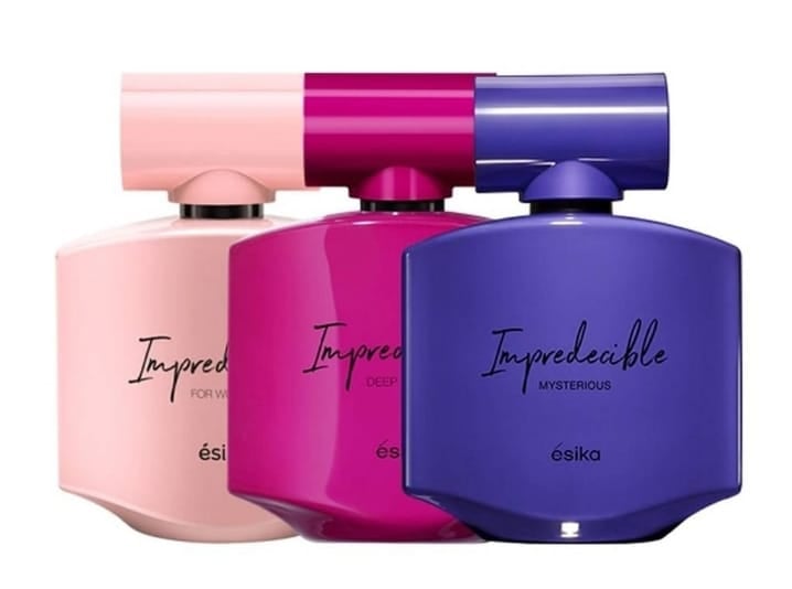 COLECCION IMPREDECIBLE CLASICO, DEEP ROSE Y MYSTERIOUS PERFUME DE MUJER ESIKA - 1