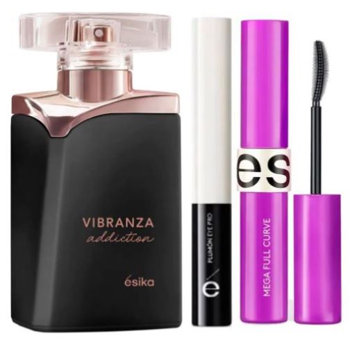 VIBRANZA ADDICTION PERFUME DE MUJER CON DELINEADOR Y MASCARA CURVE - 1