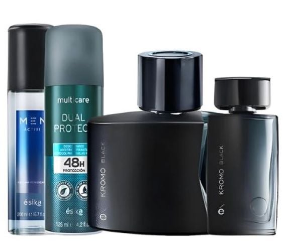 KROMO BLACK PERFUME CON MINI DEO SPRAY Y REFRESH HOMBRE - 1
