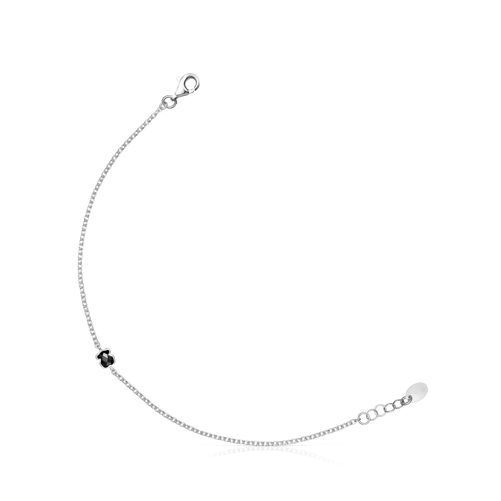 PULSERA PLATA 1 LEY OSO ONIX 4MM - 1