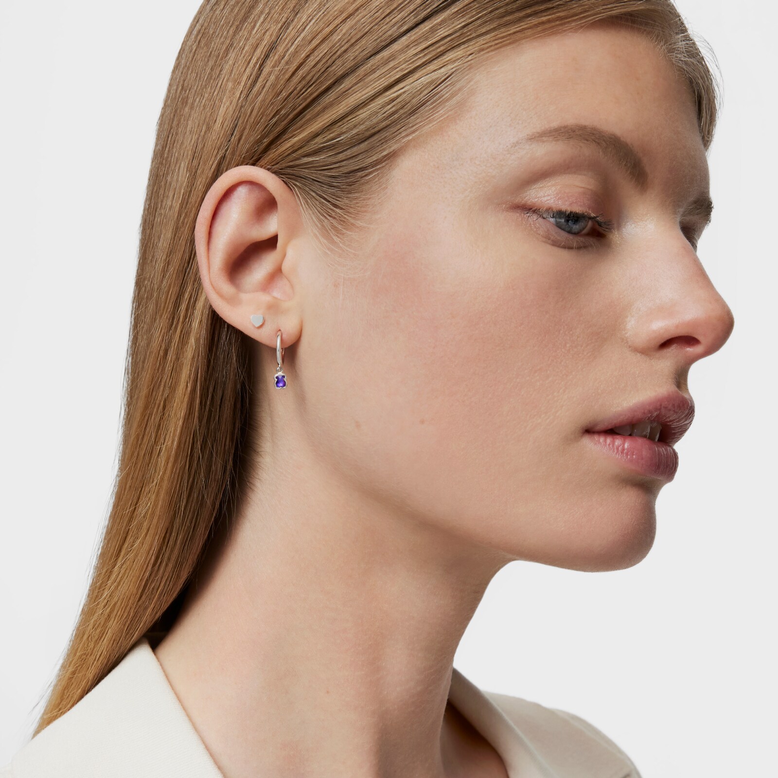 ARETES TOUS CRIOLLA 1 LEY AMATISTA 4MM - 4