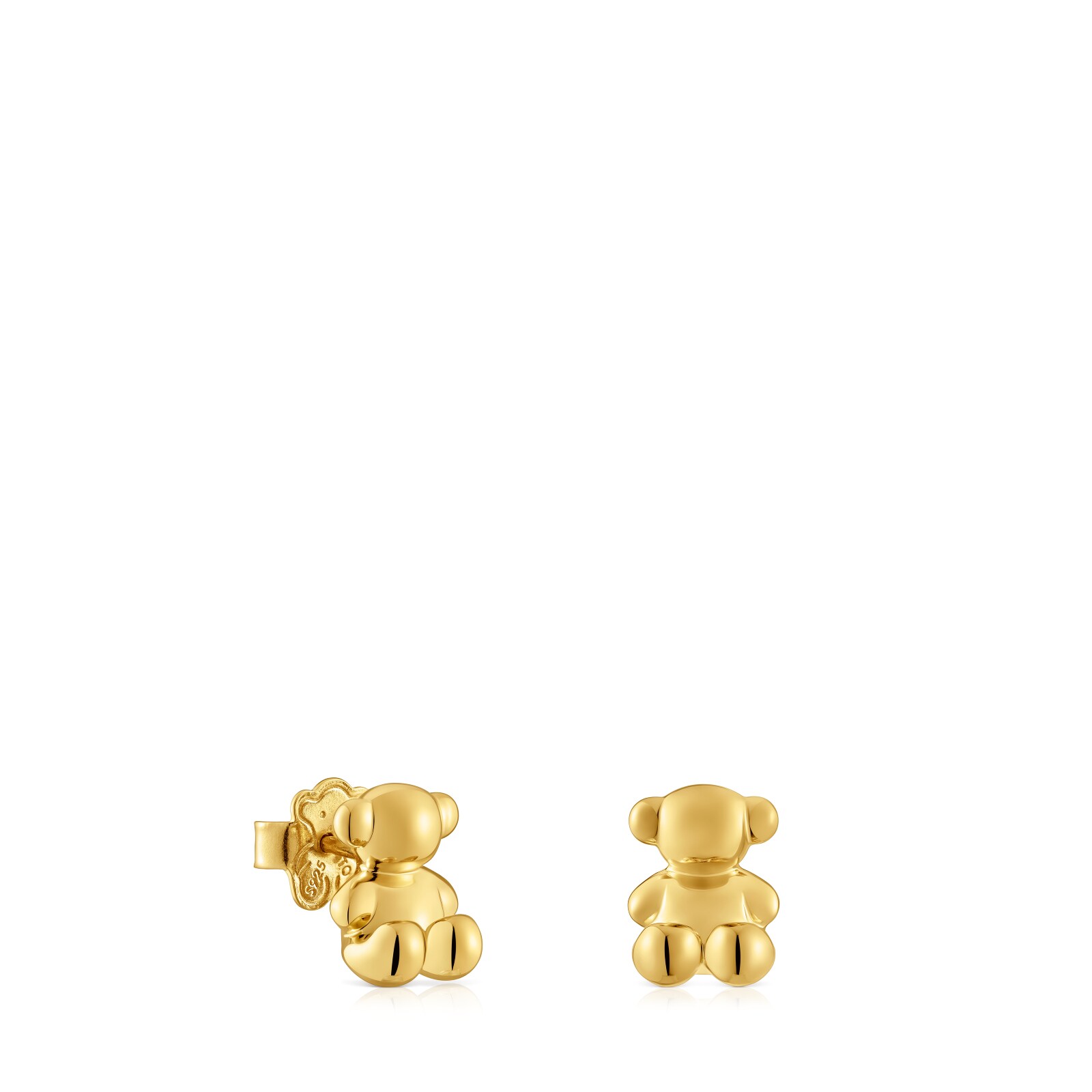 PENDIENTES TOUS 1ª BAÑO ORO BOLD BEAR PLATA LEY - 1