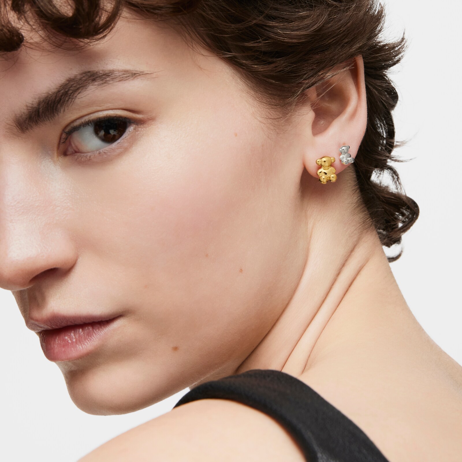 PENDIENTES TOUS 1ª BAÑO ORO BOLD BEAR PLATA LEY - 5