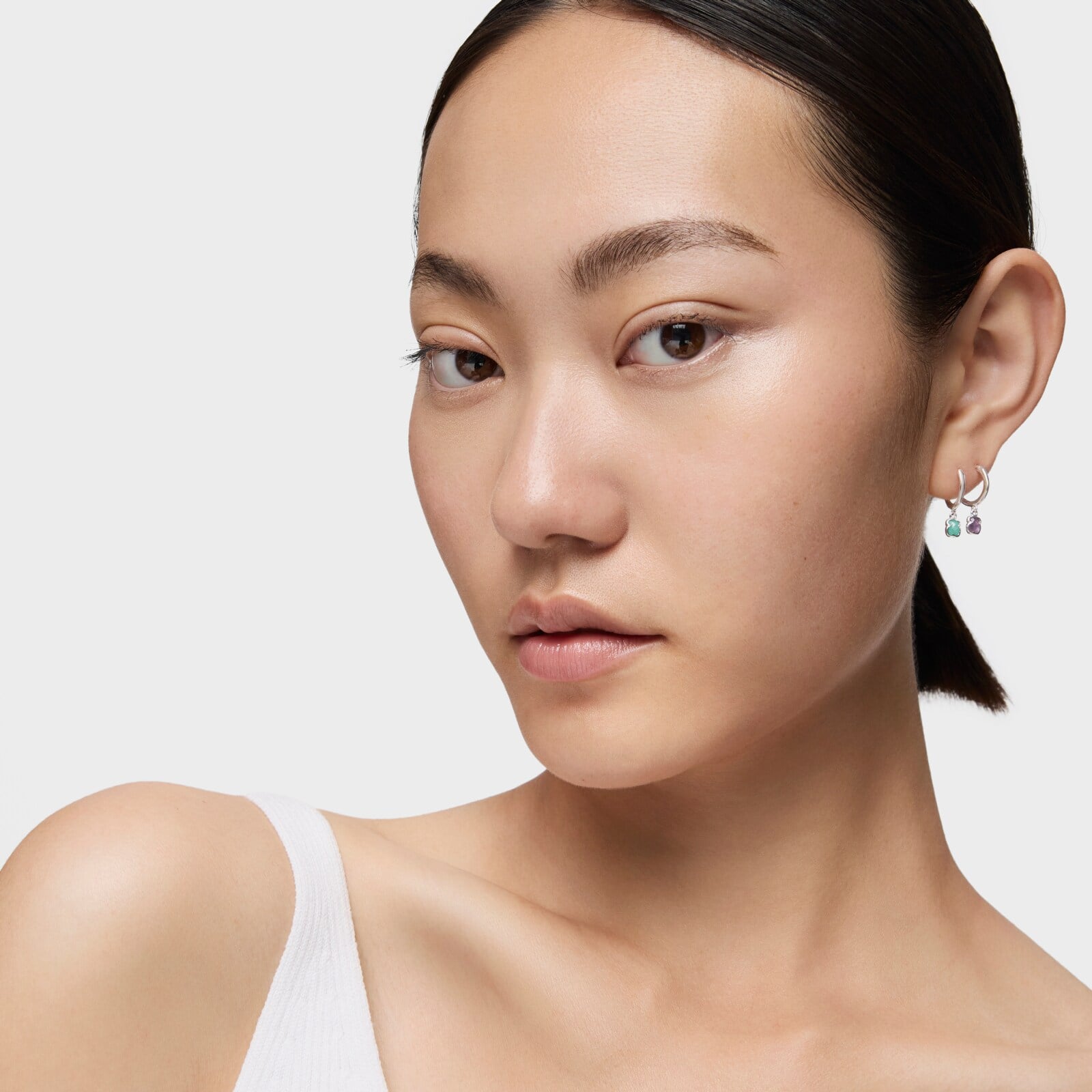ARETES TOUS CRIOLLA 1 LEY AMAZONITA 4MM - 5