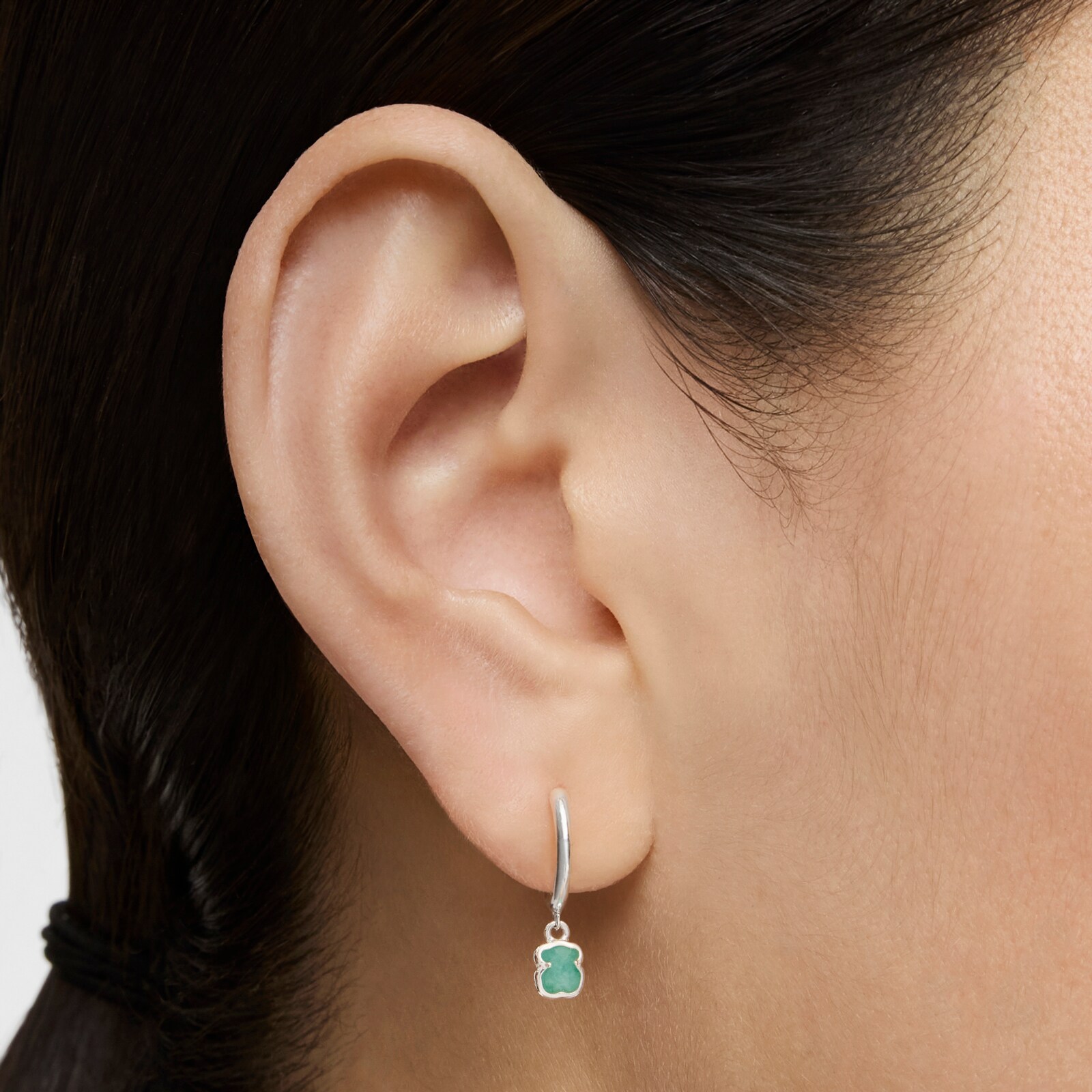 ARETES TOUS CRIOLLA 1 LEY AMAZONITA 4MM - 6
