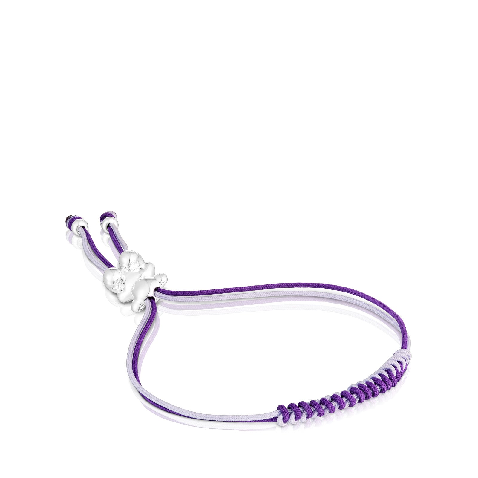 PULSERA PLATA 1 LEY CORDON LILA-MORADO - 1