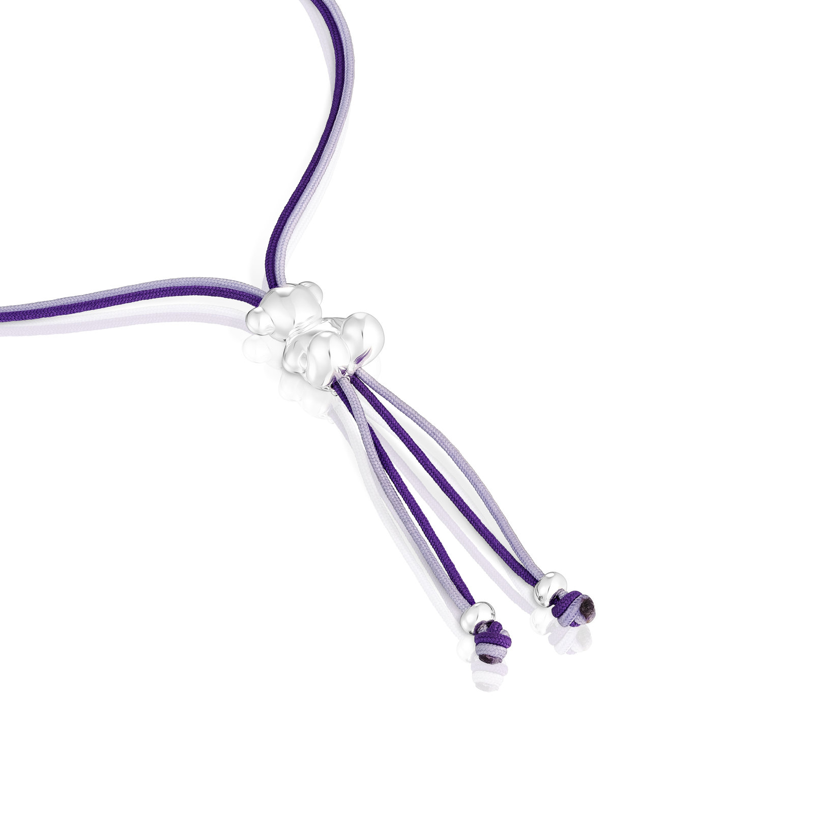 PULSERA PLATA 1 LEY CORDON LILA-MORADO - 2