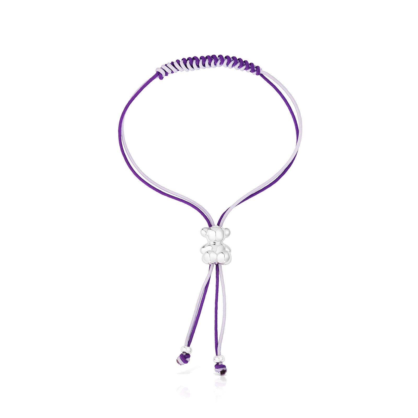 PULSERA PLATA 1 LEY CORDON LILA-MORADO - 3