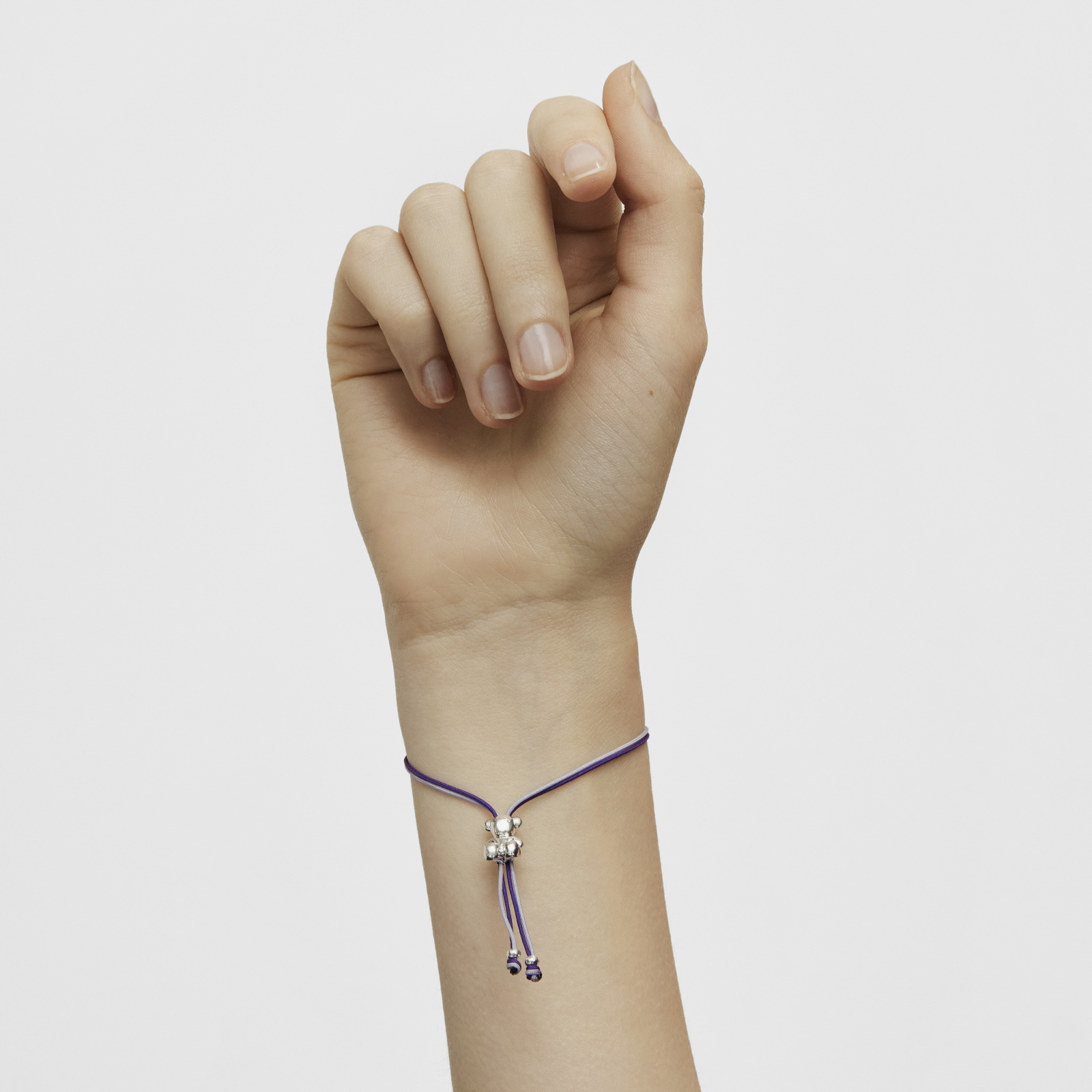 PULSERA PLATA 1 LEY CORDON LILA-MORADO - 5