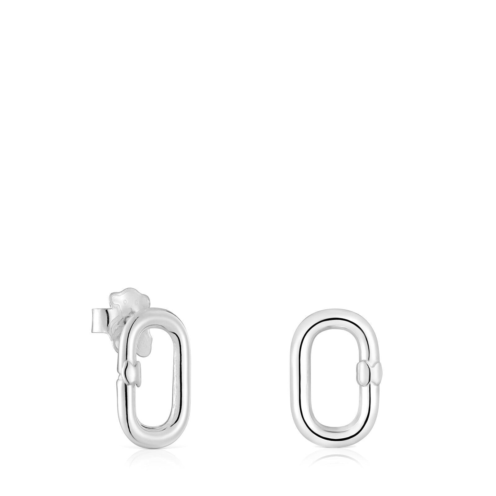 PENDIENTES TOUS PLATA 1ª LEY OVAL 10MM - 1