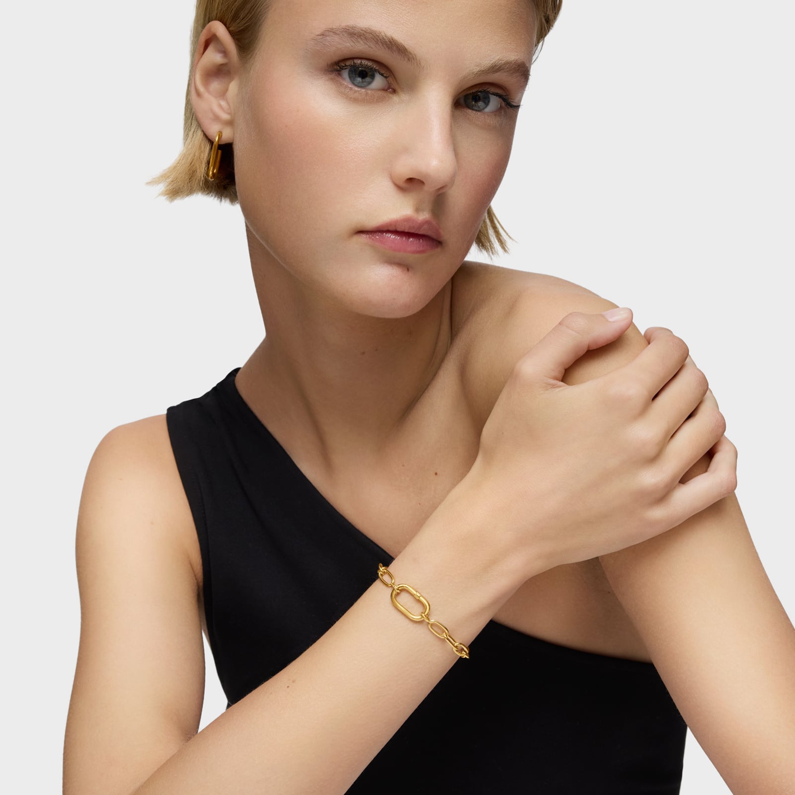 PULSERA TOUS PLATA 1ªLEY BAÑO ORO OVAL XL - 4