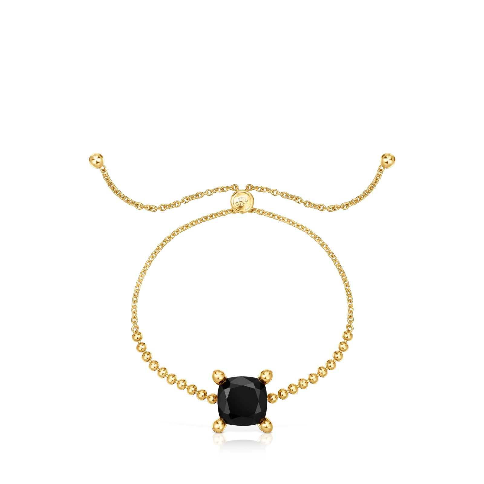 PULSERA TOUS PLATA 1ªLEY BAÑO ORO ONIX 11MM - 1