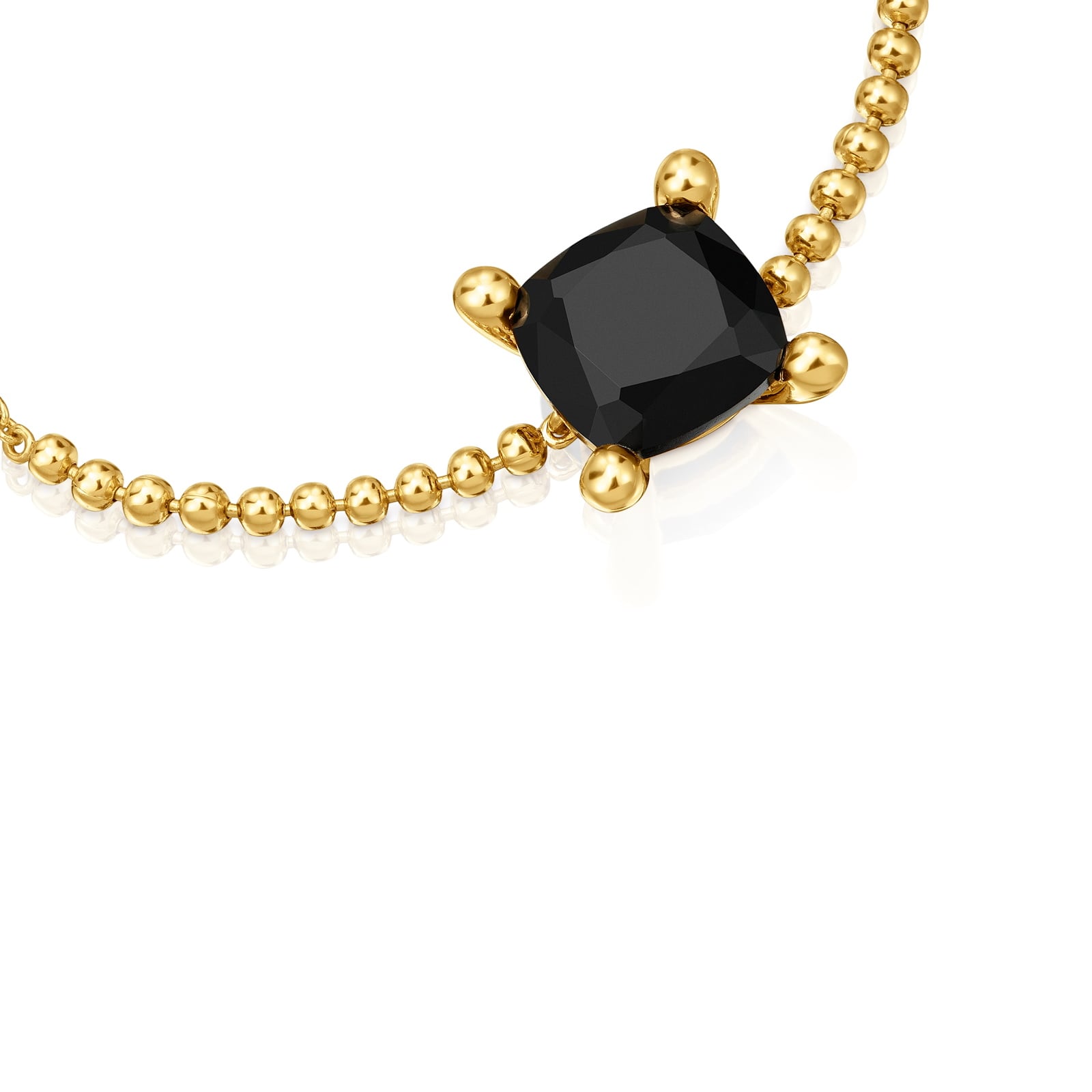 PULSERA TOUS PLATA 1ªLEY BAÑO ORO ONIX 11MM - 2