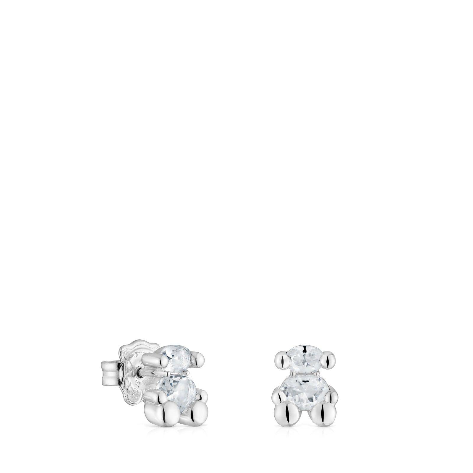 PENDIENTES TOUS PLATA 1ª LEY OSO ROCK CRYSTAL - 1