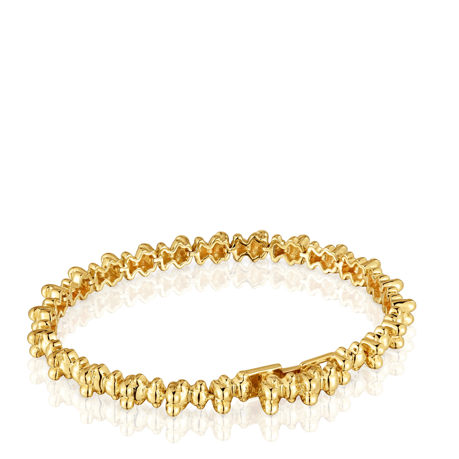 PULSERA TOUS PLATA 1ªLEY BAÑO OSOS 7,2MM - 2