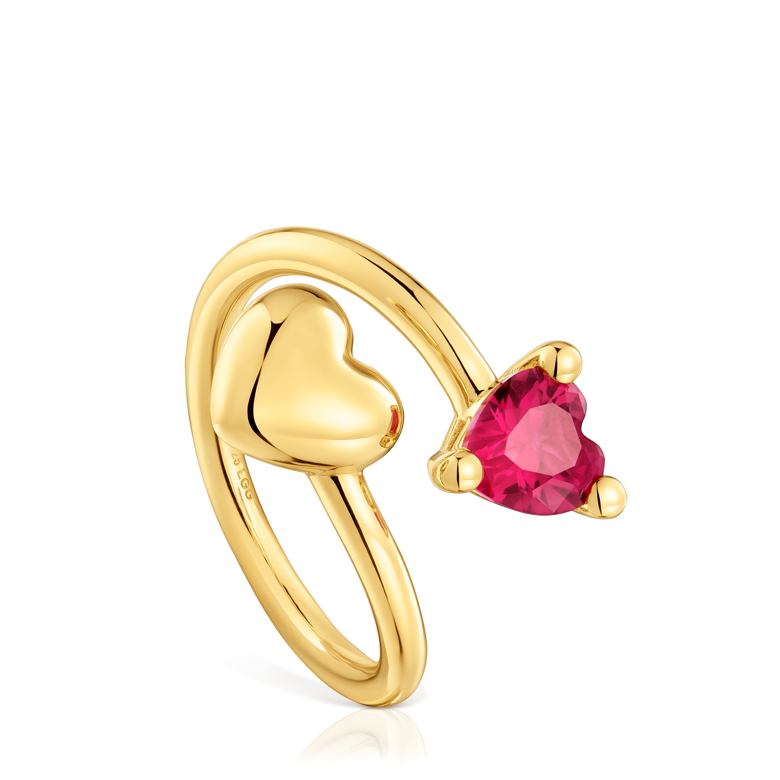 ANILLO TOUS ABIERTO BAÑO ORO 18 KT GARDEN OF LOVE LGG - 1
