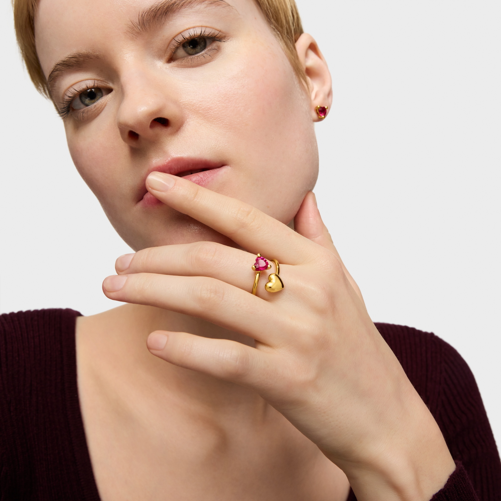 ANILLO TOUS ABIERTO BAÑO ORO 18 KT GARDEN OF LOVE LGG - 4