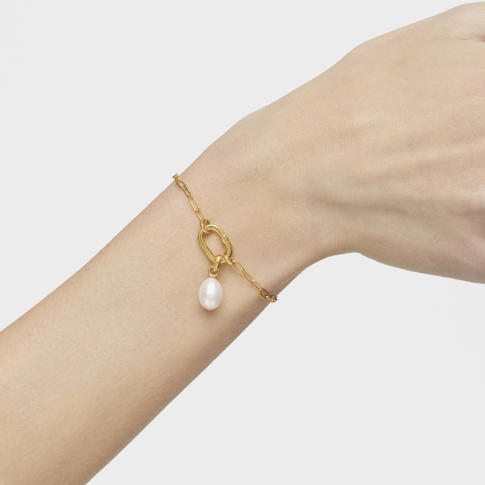 PULSERA PLATA 1ªLEU BAÑO ORO OVAL SMALL - 1