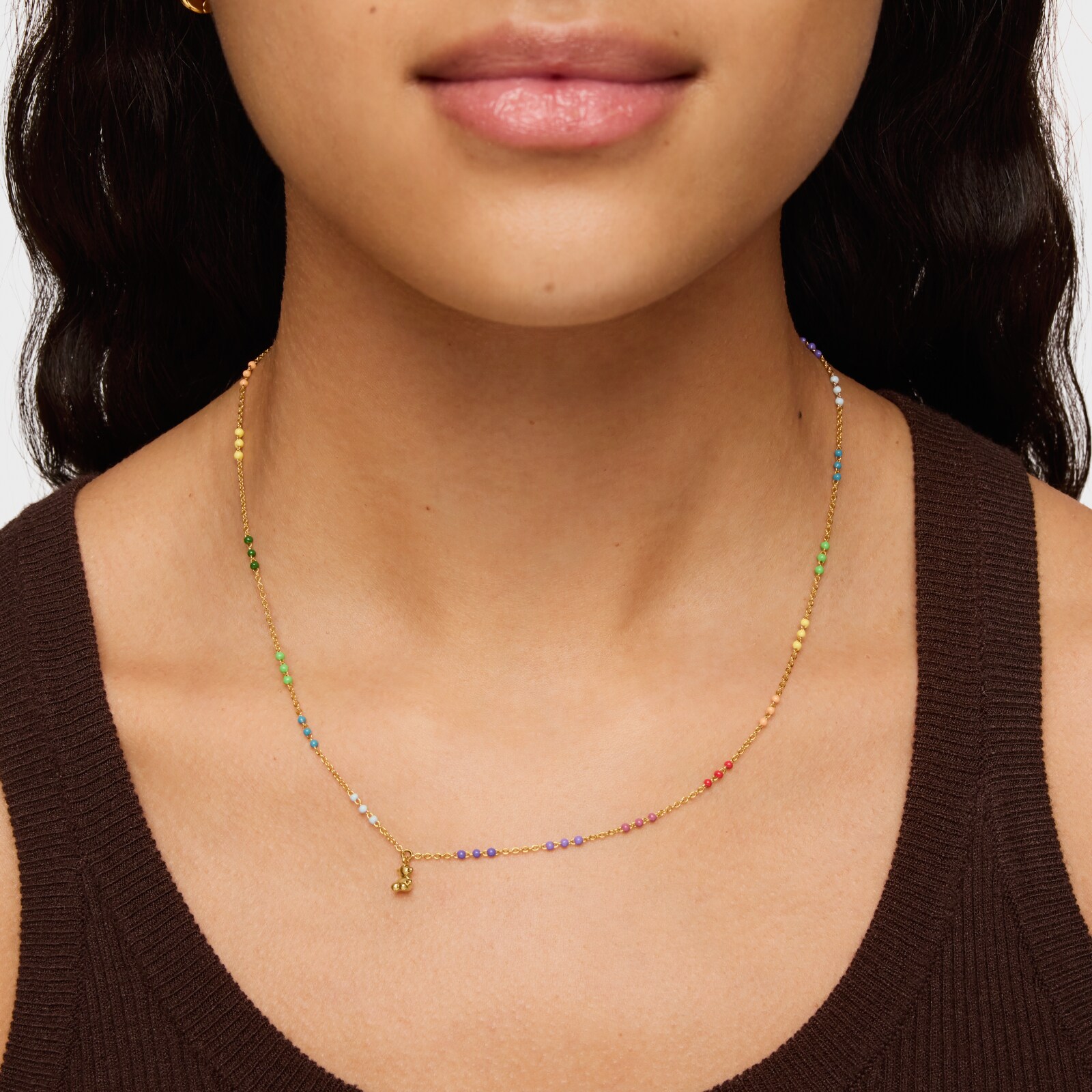 COLLAR CON BAÑO DE ORO 18 KT SOBRE PLATA Y ESMALTE BOLD BEAR - 5
