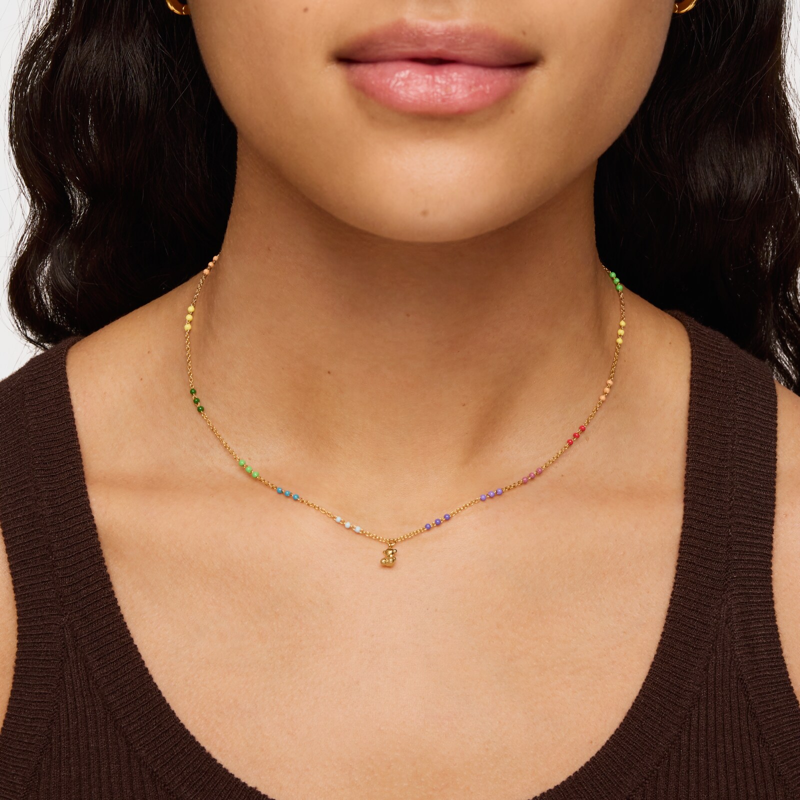 COLLAR CON BAÑO DE ORO 18 KT SOBRE PLATA Y ESMALTE BOLD BEAR - 6