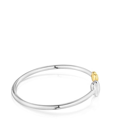 PULSERA PLATA BAÑO CORAZON BICOLOR - 1