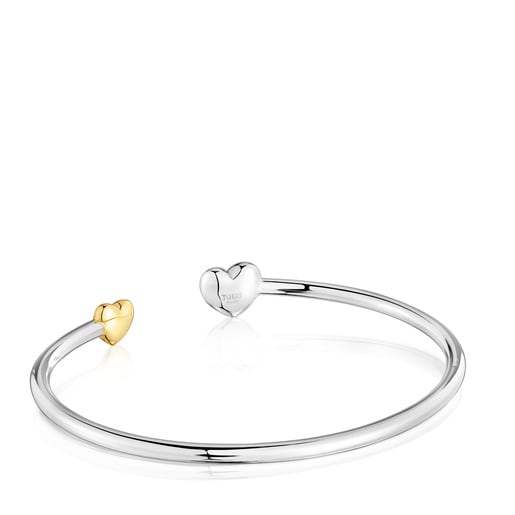 PULSERA PLATA BAÑO CORAZON BICOLOR - 2