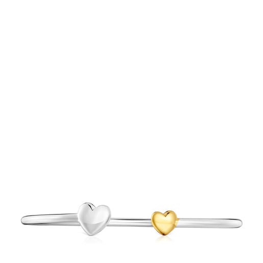PULSERA PLATA BAÑO CORAZON BICOLOR - 3