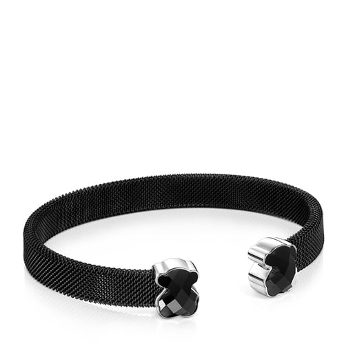 PULSERA ACERO IP PLATA ONIX - 5