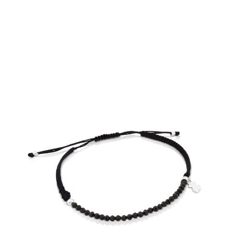 PULSERA NYLON CON ESPINELAS PLATA - 6