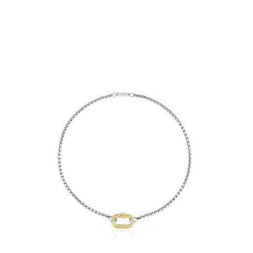 PULSERA ORO /ACERO HOLD OVAL 18CM - 1