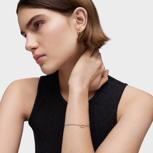 PULSERA ORO /ACERO HOLD OVAL 18CM - 3