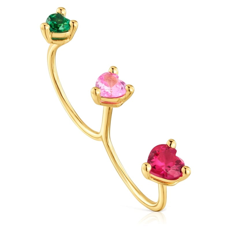 ANILLO DOBLE PLATA BAÑO LGG GEMAS M - 1