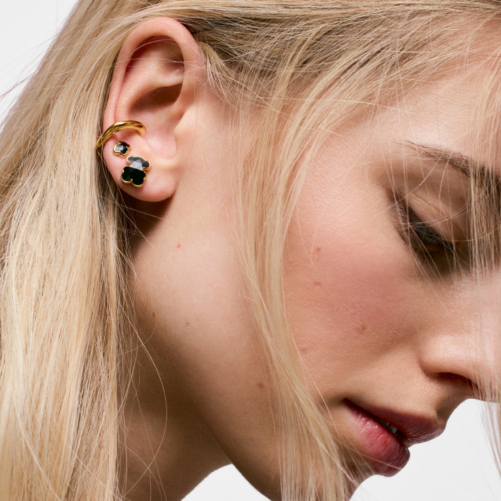 ARETES PLATALEY BAÑO ONIX OSO 10MM - 5