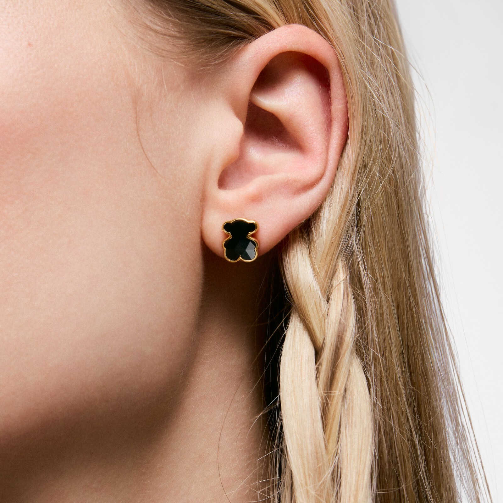 ARETES PLATALEY BAÑO ONIX OSO 10MM - 6