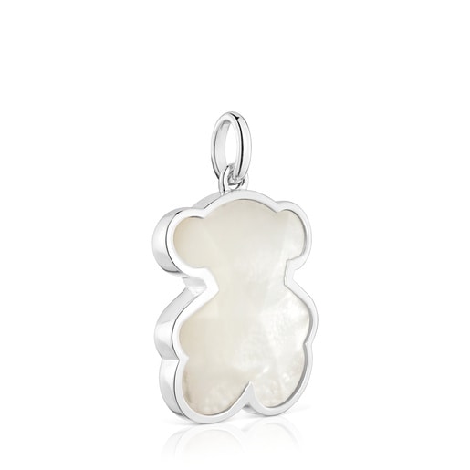 COLGANTE DE PLATA ICON COLOR OSO NACAR - 1