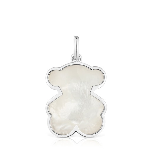 COLGANTE DE PLATA ICON COLOR OSO NACAR - 4