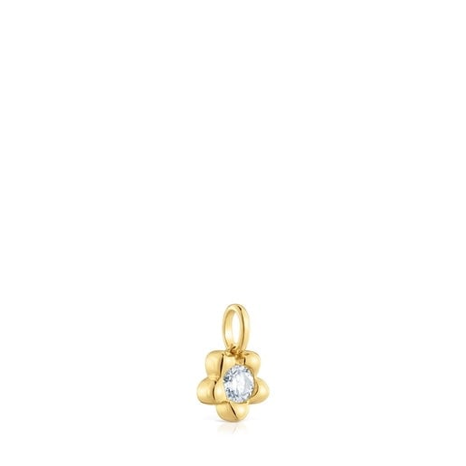DIJE FLOR DE ORO CON DIAMANTE CREADO EN LABORATORIO LILI - 1